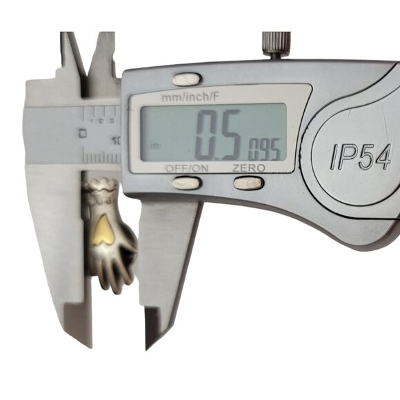 Gold Tone and Silver Tone  Heart On Hand Glove Scatter Lapel Pin Tie Tack K136 - Picture 8 of 9